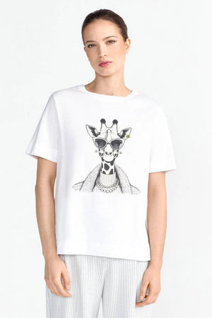 RICH & ROYAL WEISSES T-SHIRT MIT PRINT