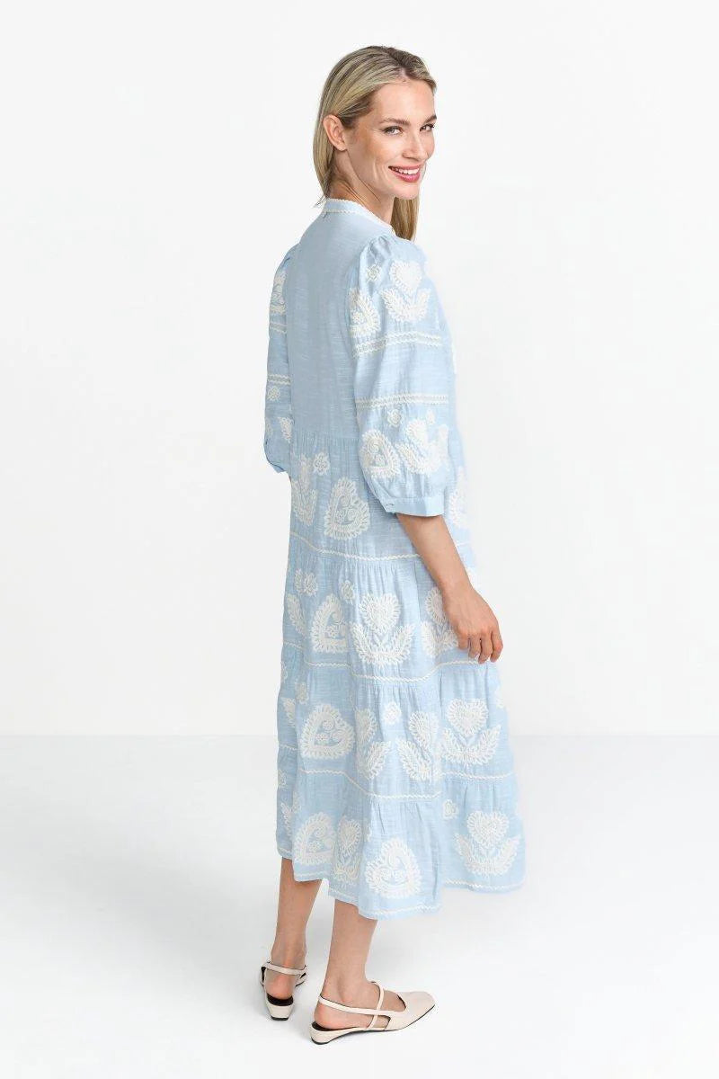 RICH & ROYAL HEART EMBROIDERED MAXI DRESS