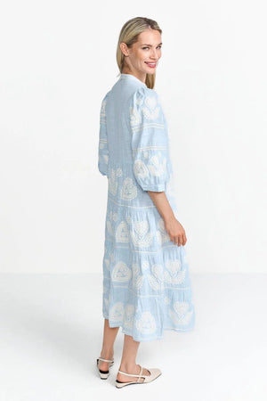 RICH & ROYAL HEART EMBROIDERED MAXI DRESS