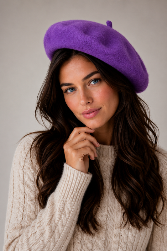 EXTRA FINE PURE WOOL BERET HAT