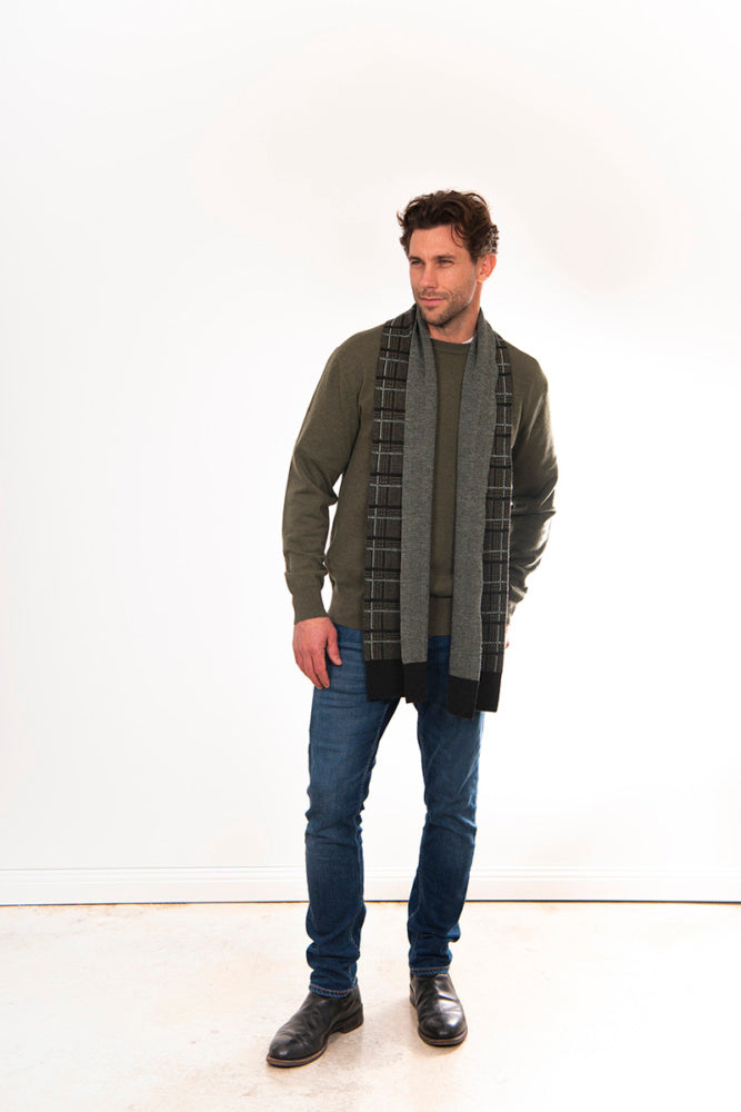BRIDGE AND LORD CHECK SCARF CASHMERE/MERINO
