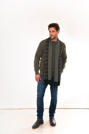 BRIDGE AND LORD CHECK SCARF CASHMERE/MERINO