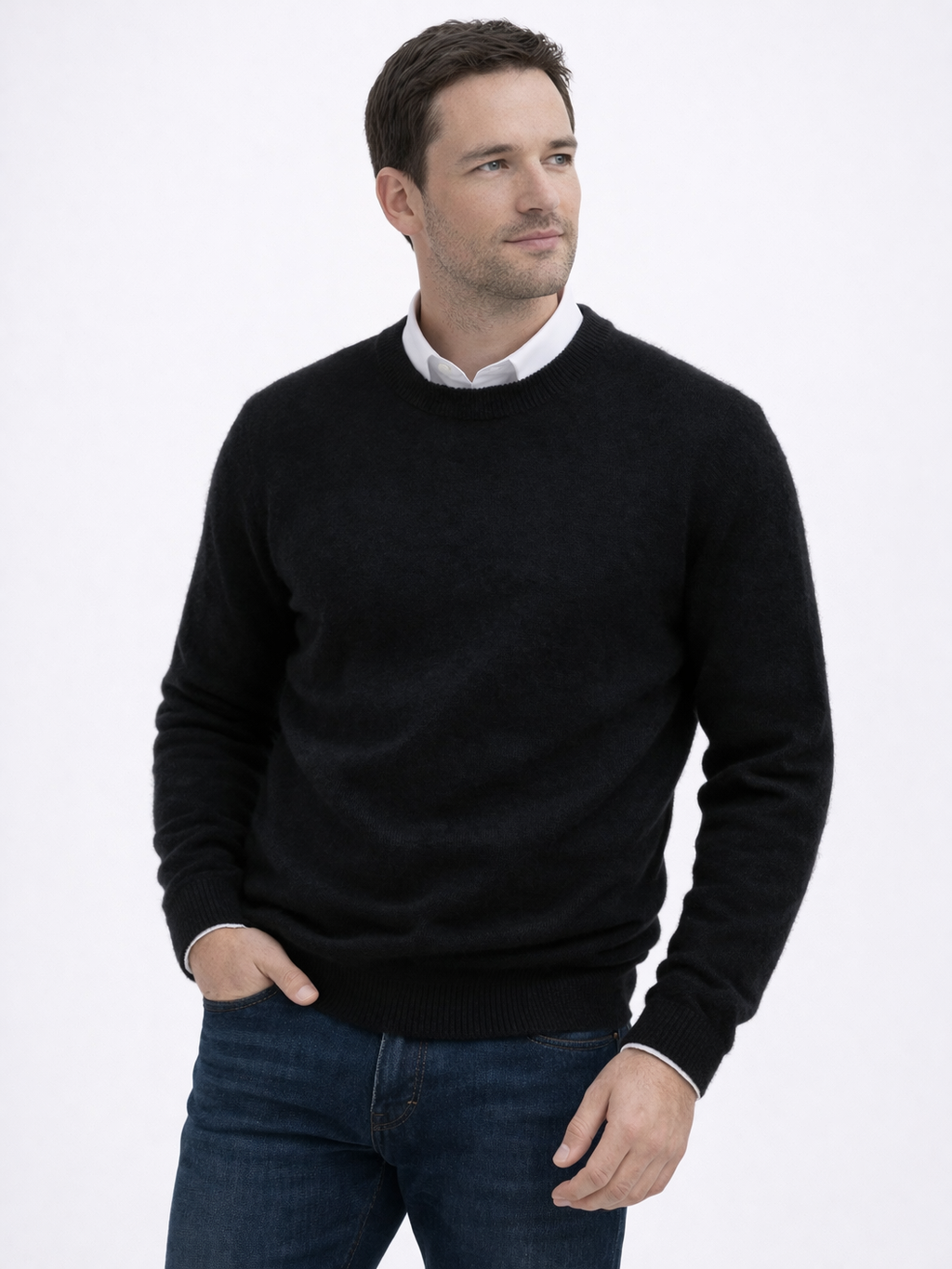 Men 100% Cashmere Crew Neck Pullover