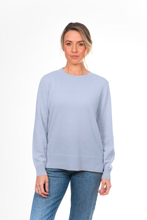 CREW NECK PULLOVER WITH RIBBED TRIMS