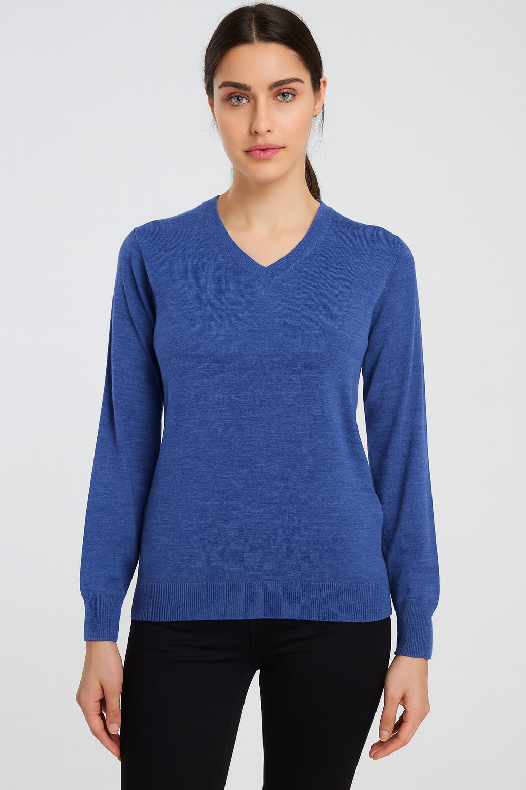 ANSETT knitwear V-Neck Jumper Fine Gage