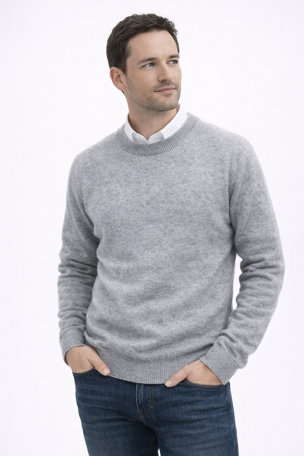 Men 100% Cashmere Crew Neck Pullover