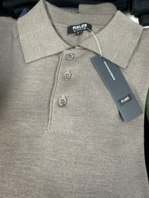 Fields Classics Pure Merino Wool Three-Button Collar Jumper – Machine Washable with Woolmark Certification