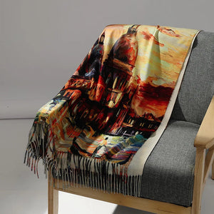 Luxury Pure Cashmere Scarf / Shawl Oil Painting Pattern