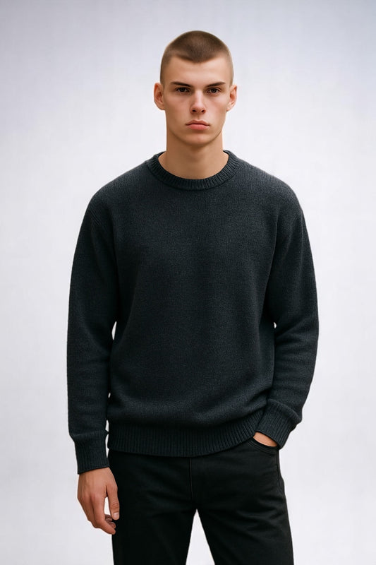 ANSETT Pure wool Fishermans Rib Knit round neck jumper