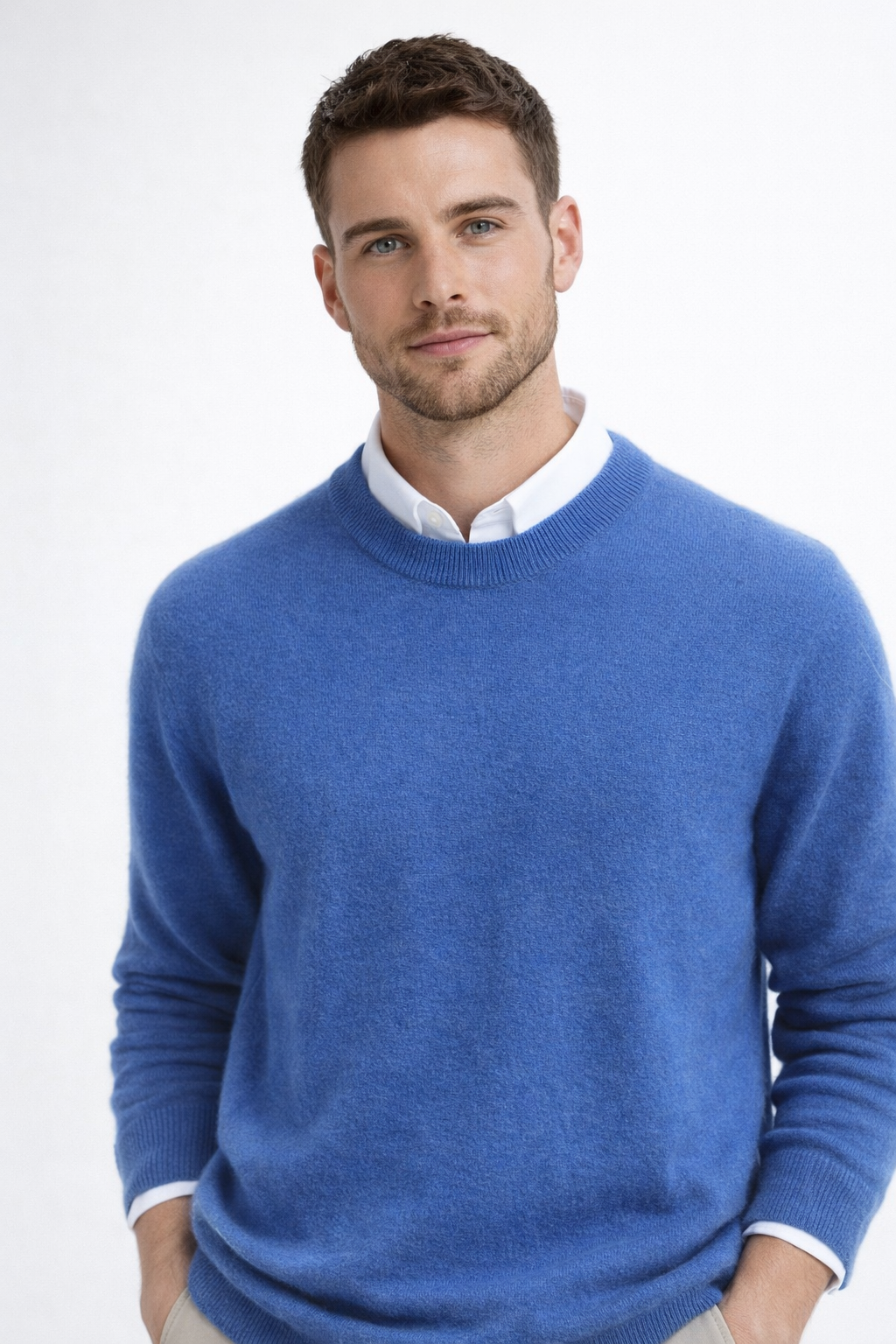 Men 100% Cashmere Crew Neck Pullover