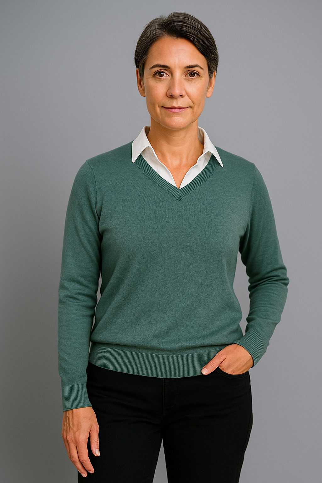 Pure Merino V-Neck Jumper Fine Gage