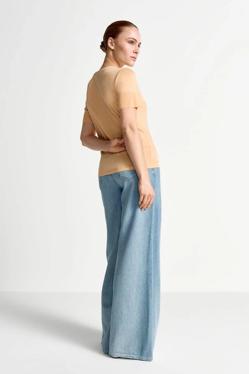 RICH & ROYAL T-SHIRT WITH RIBBED CUFFS