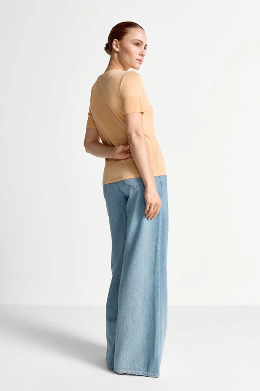 RICH & ROYAL T-SHIRT WITH RIBBED CUFFS
