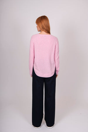 Side Zip Pullover with Curved Hem Bridge & Lord Cashmere / Merino