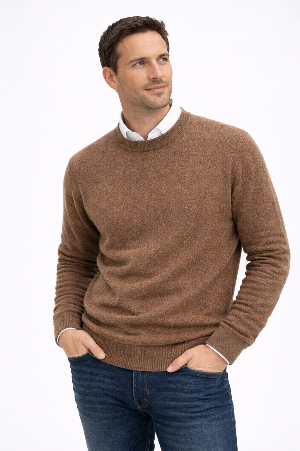Men 100% Cashmere Crew Neck Pullover