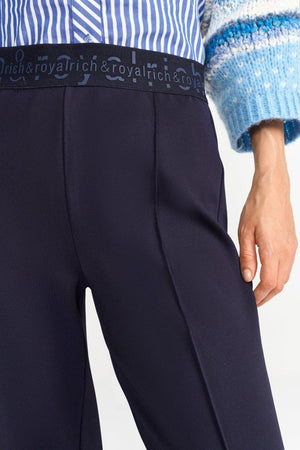 RICH & ROYAL STRETCH TROUSERS WITH DECORATIVE SEAM