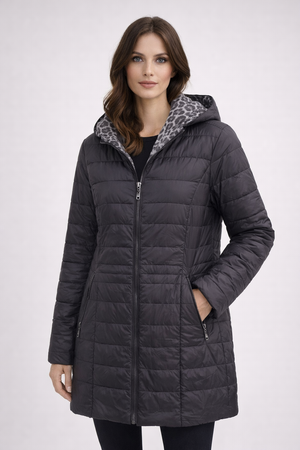 SABENA 3/4 LENGTH PACKAWAY REVERSIBLE DOWN JACKET