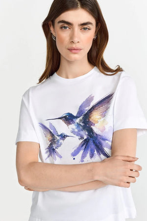 RICH & ROYAL WEISSES T-SHIRT MIT PRINT