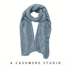 Unisex Luxury Soft Ribbed Pure Cashmere Scarf