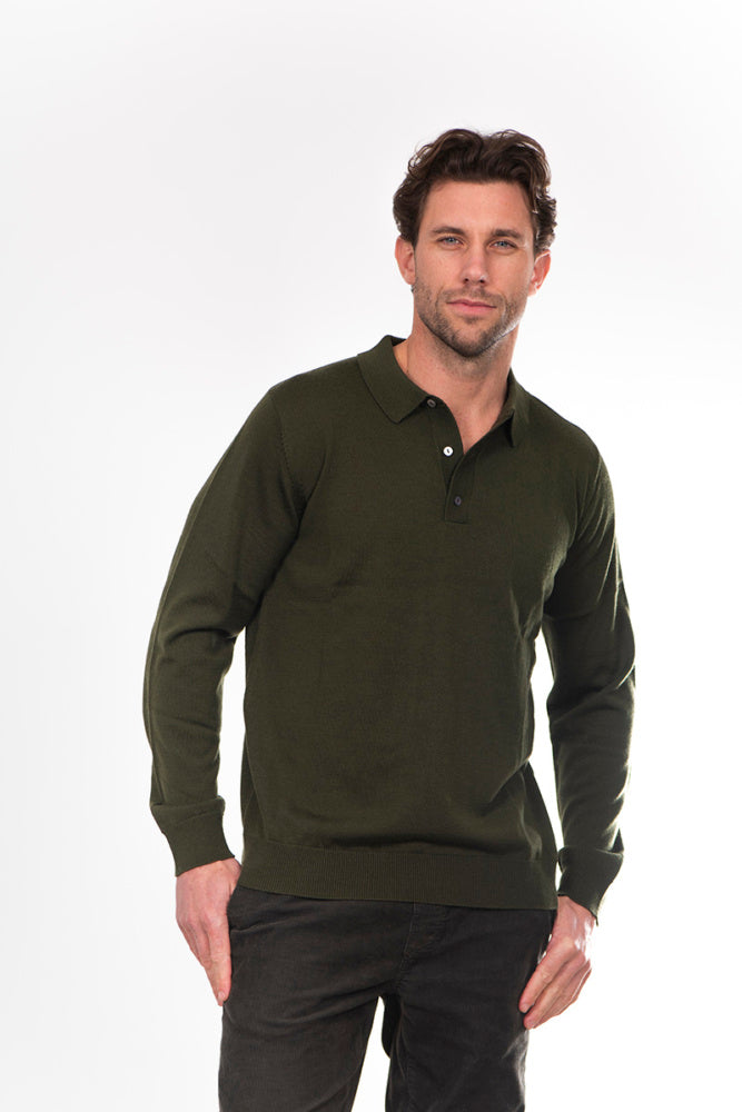 Fields Classics Pure Merino Wool Three-Button Collar