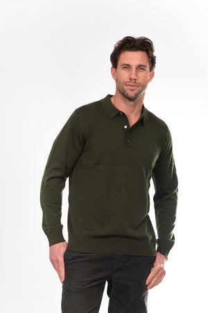 Fields Classics Pure Merino Wool Three-Button Collar Jumper – Machine Washable with Woolmark Certification