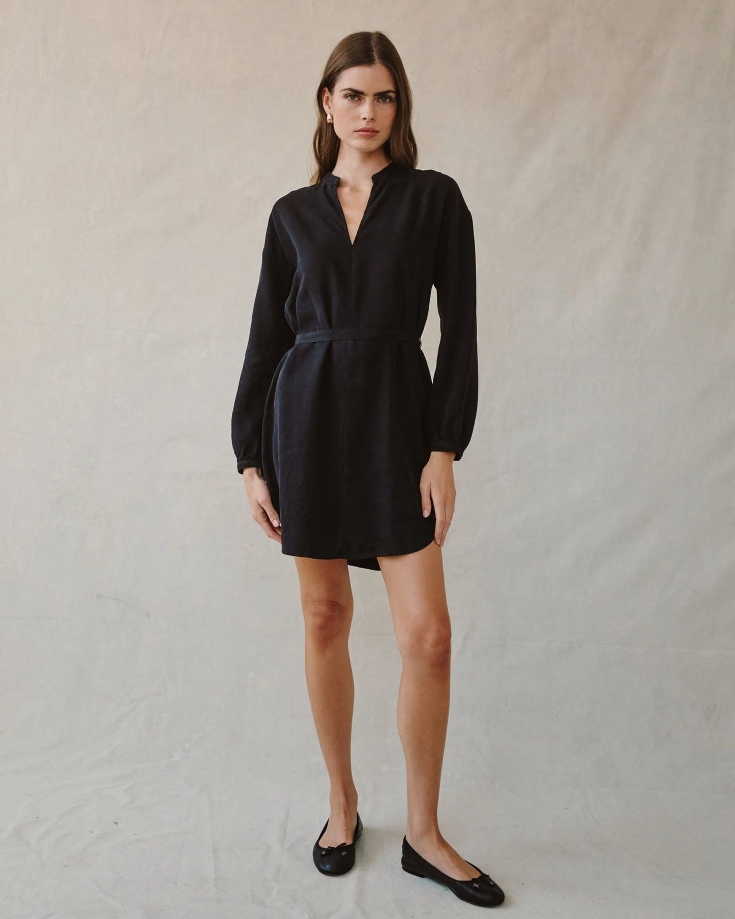 BELLA DAHL Long Sleeve Belted Mini Dress