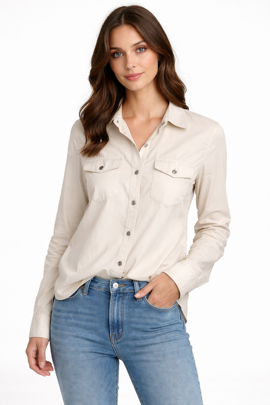 BELLA DAHL LONG SLEEVE WESTERN SHIRT BUTTON DOWN -MOON STONE SHIRT