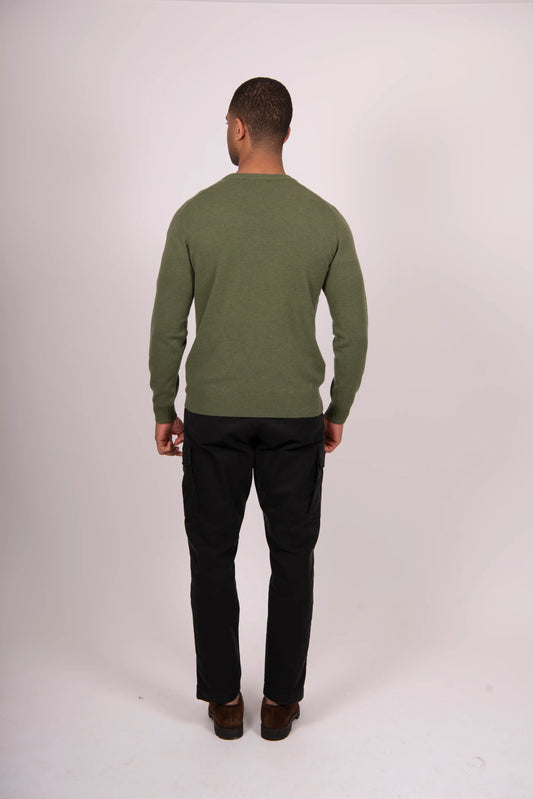 Saddle Shoulder Crew Neck Pullover