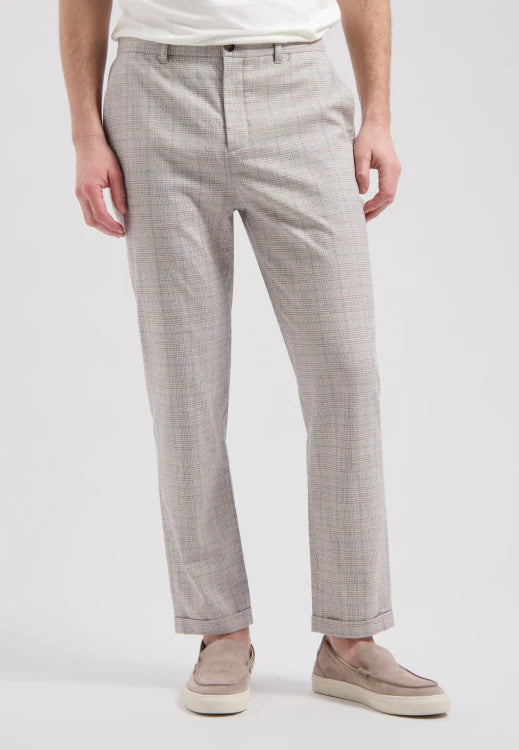 DSTREZZED LIAM BLURRY CHECK PANTS IN AEGEAN BLUE