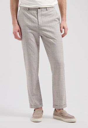 DSTREZZED LIAM BLURRY CHECK PANTS IN AEGEAN BLUE