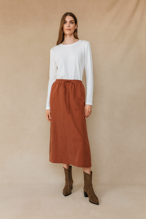 BELLA DAHL Back Slit Skirt - Autumn Amber