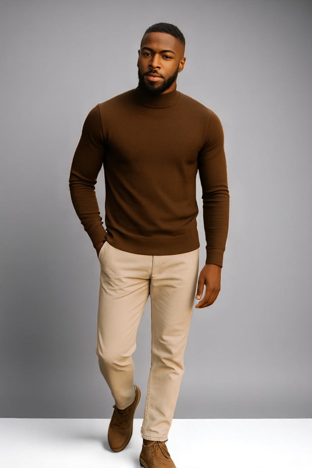 Mock neck Fields Classics Pure Merino Wool Sweater – Machine Washable