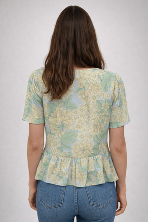 RICH & ROYAL FLORAL PRINTED SHORT SLEEVE