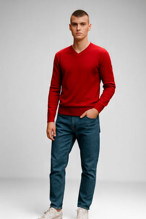 Sovrano Deep Vee Pure Merino wool Vee neck pullover Machine Washable