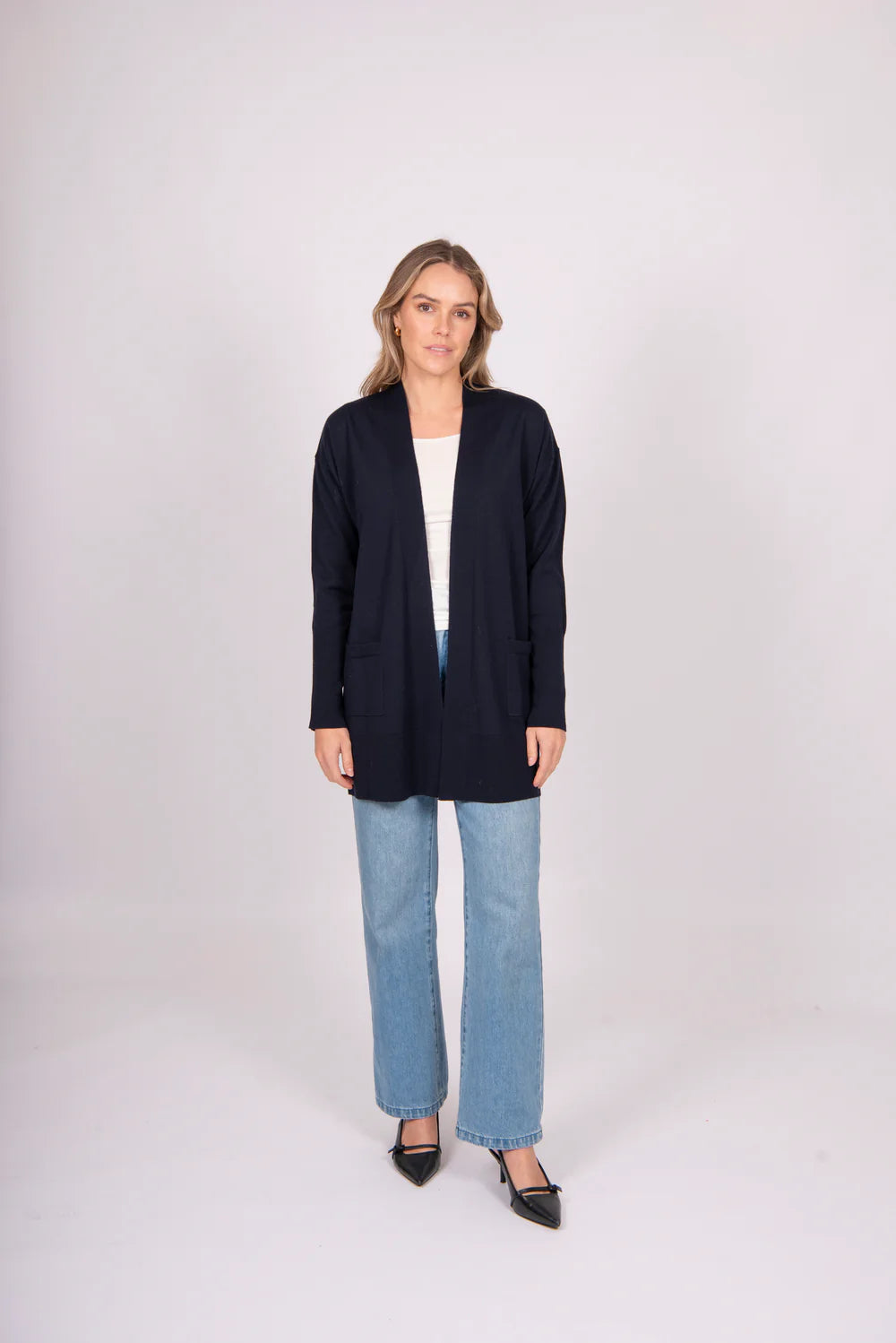 Longline Rib Trim Cardi