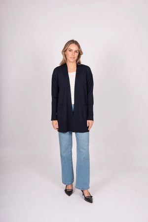 Longline Rib Trim Cardi