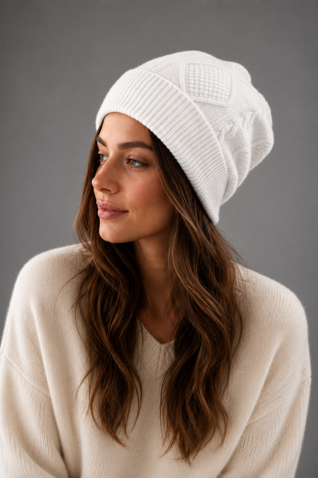 Unisex 100% Merino Wool Beanie – Cabled