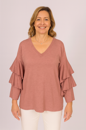 Loose-Style Flare Sleeve Pullover