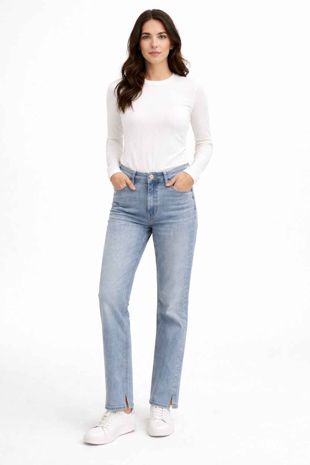 RICH & ROYAL SLIT HEM JEANS