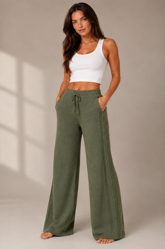BELLA DAHL CABLE STRIPE STRAIGHT LEG PANT