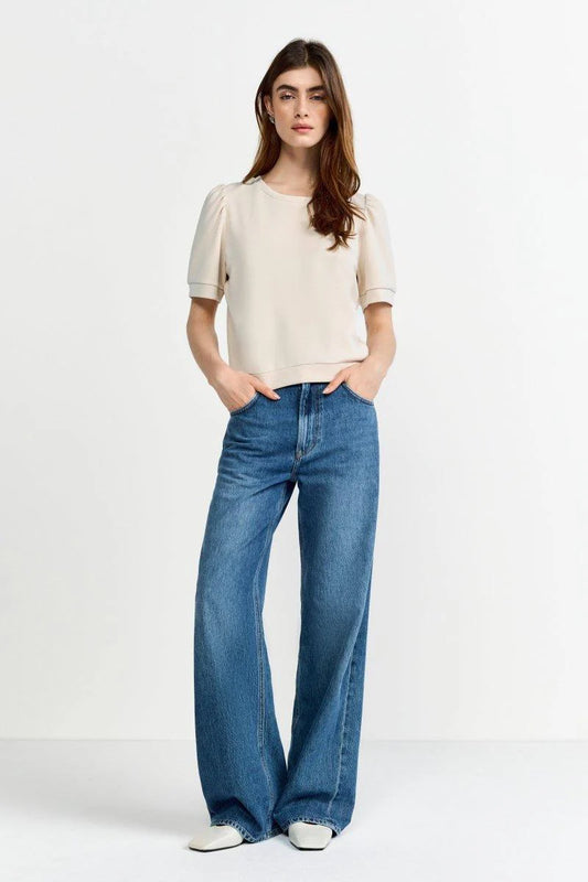RICH & ROYAL T-SHIRT WITH PUFF SLEEVES