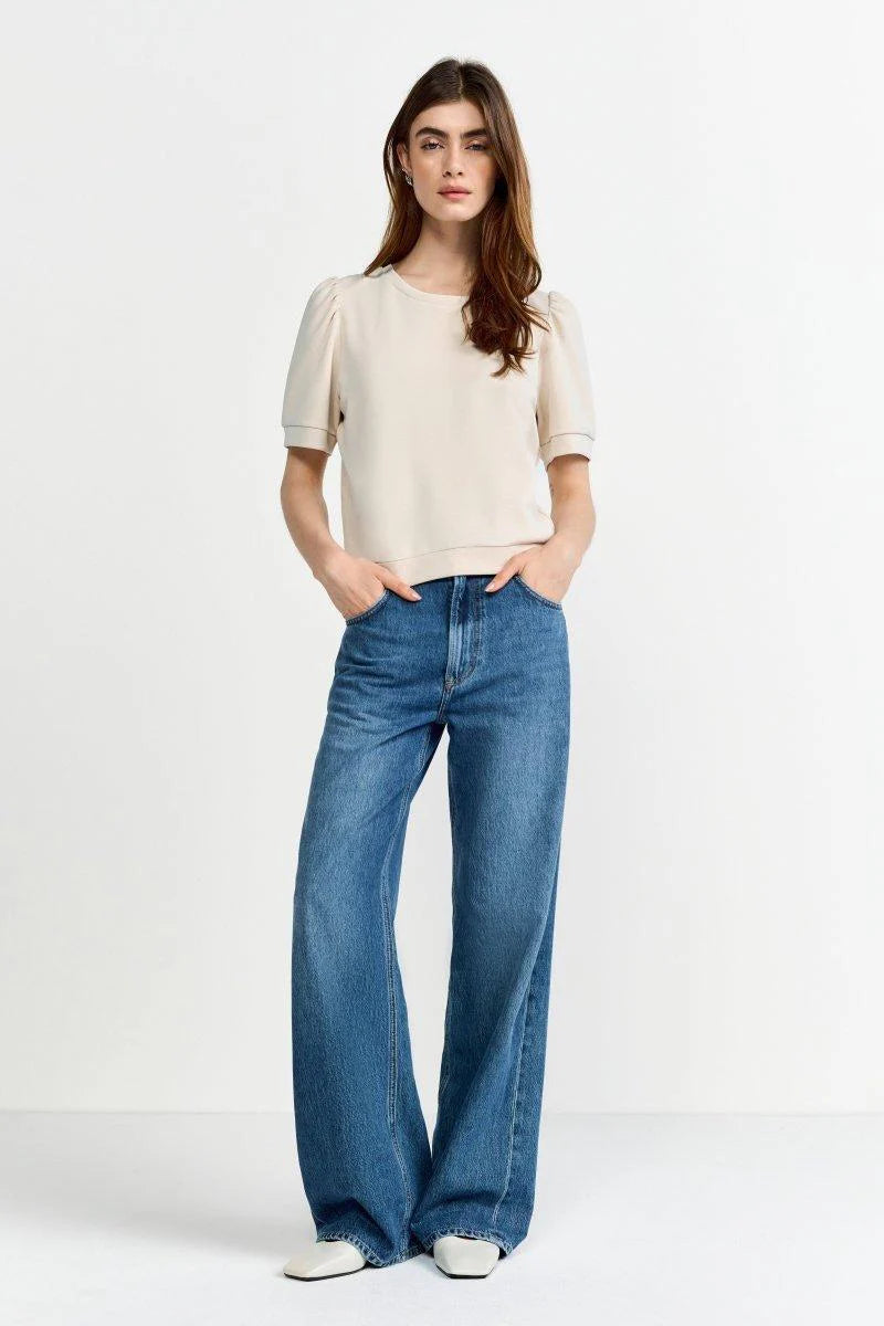 RICH & ROYAL T-SHIRT WITH PUFF SLEEVES