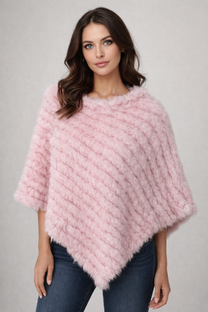 Soft Angora Fur Designer Poncho