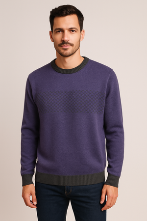 Pattern crew pullover