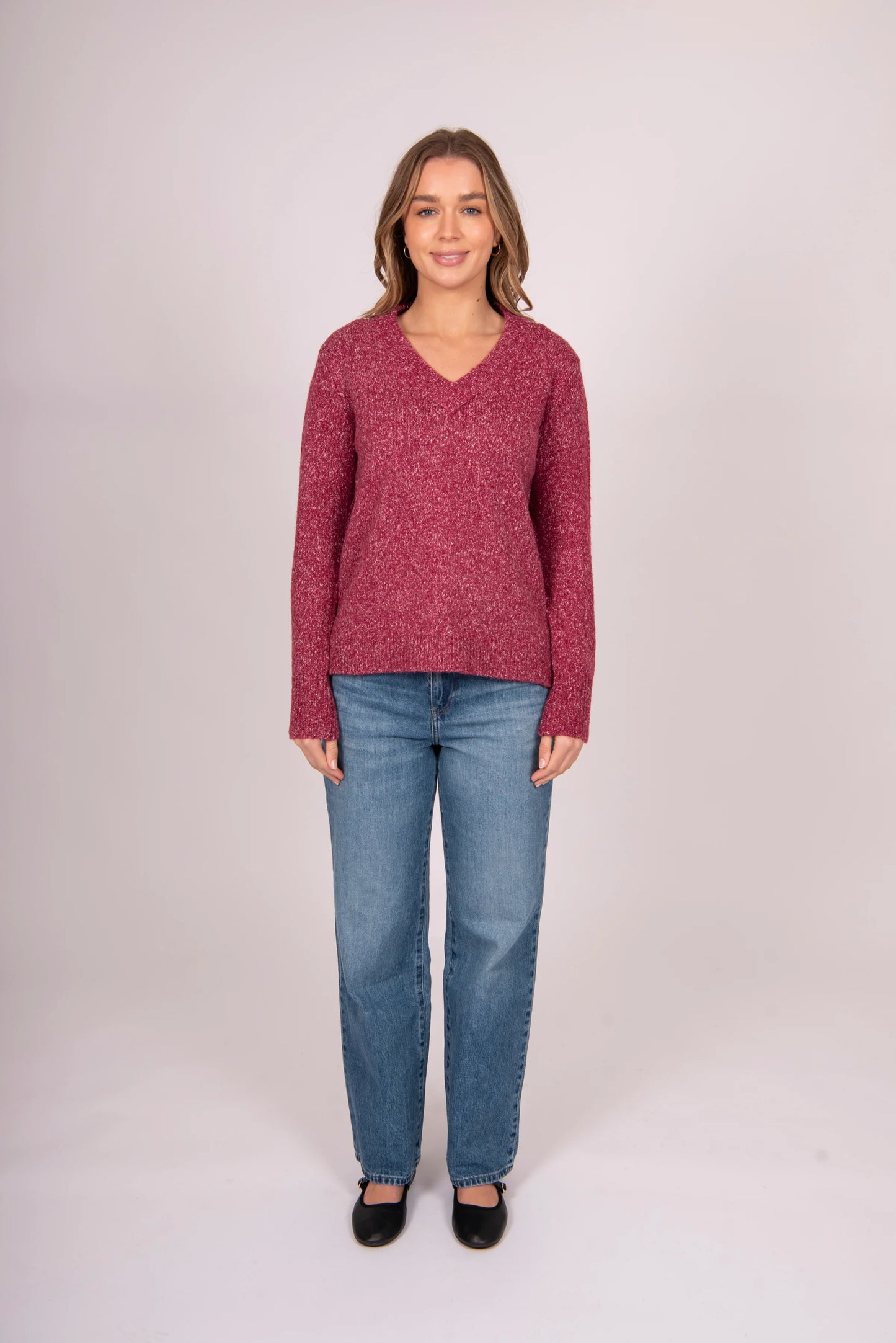 Bella - Cross-Over Vee Colour Block Pullover