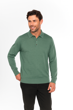 Fields Classics Pure Merino Wool Three-Button Collar