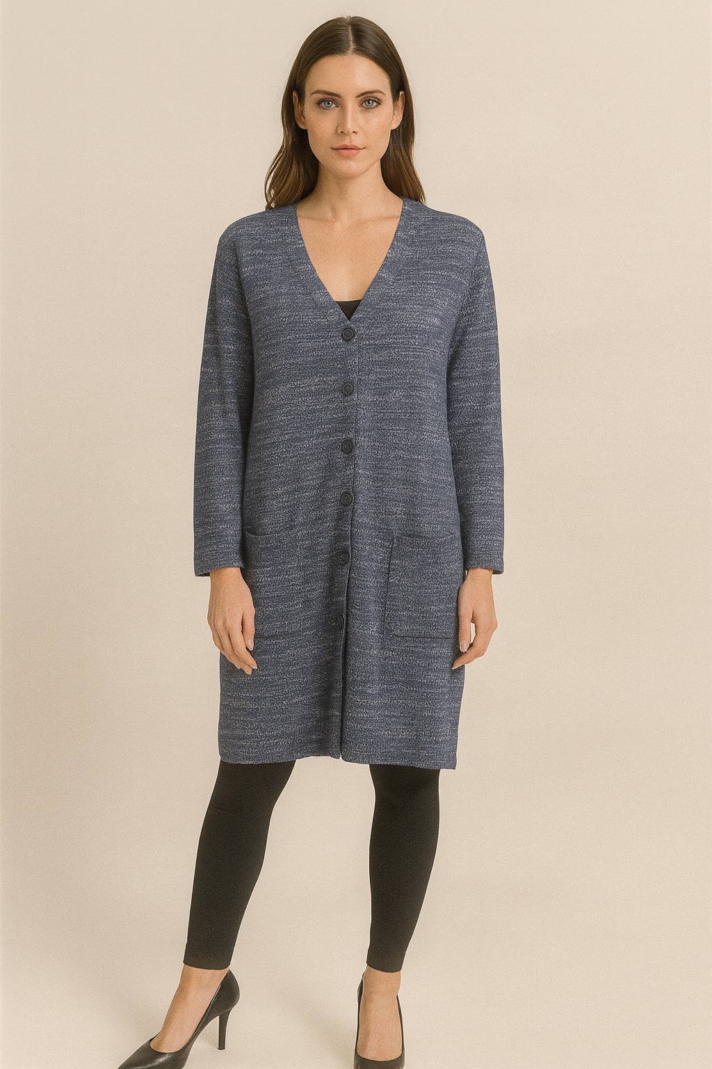 Fields V-Neck Long Cardigan with Pockets