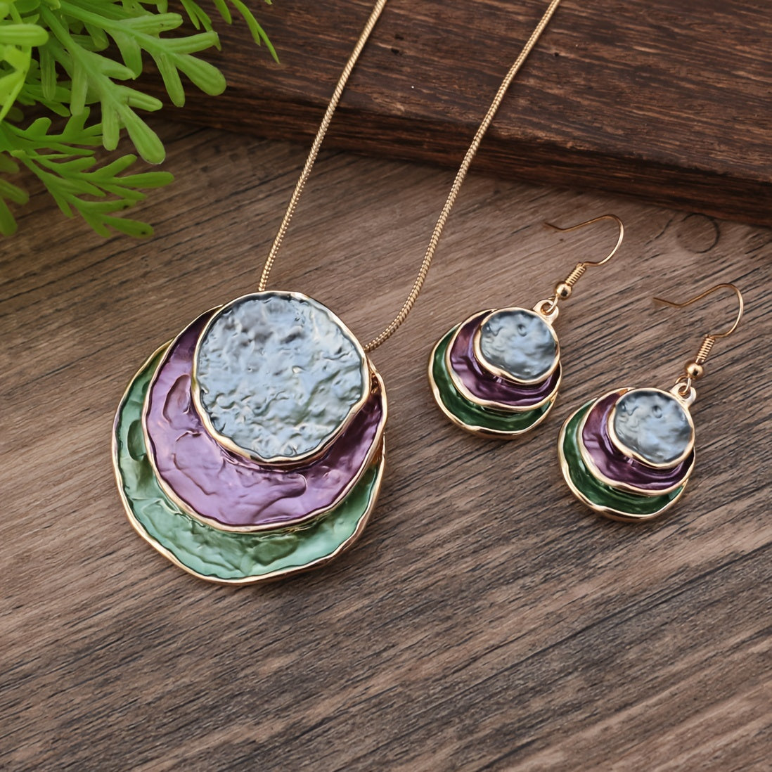 TAHLIA JEWELLERY Set/3pcs Classic Chic Three-Layer Round Bead Enamel