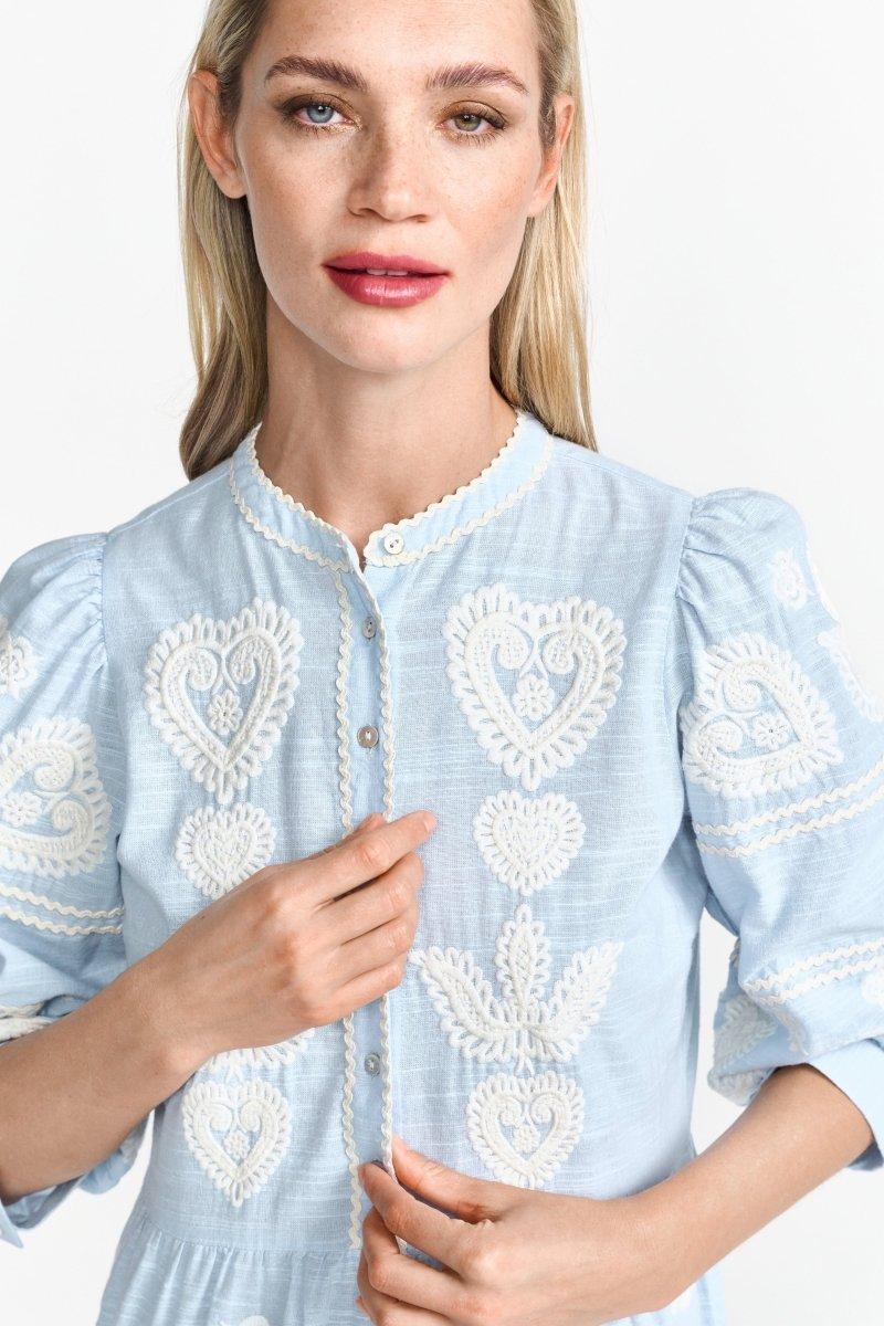 RICH & ROYAL HEART EMBROIDERED MAXI DRESS