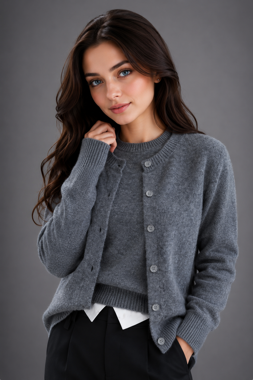 Pure Merino Wool Twin set Short sleeve and cardigan
